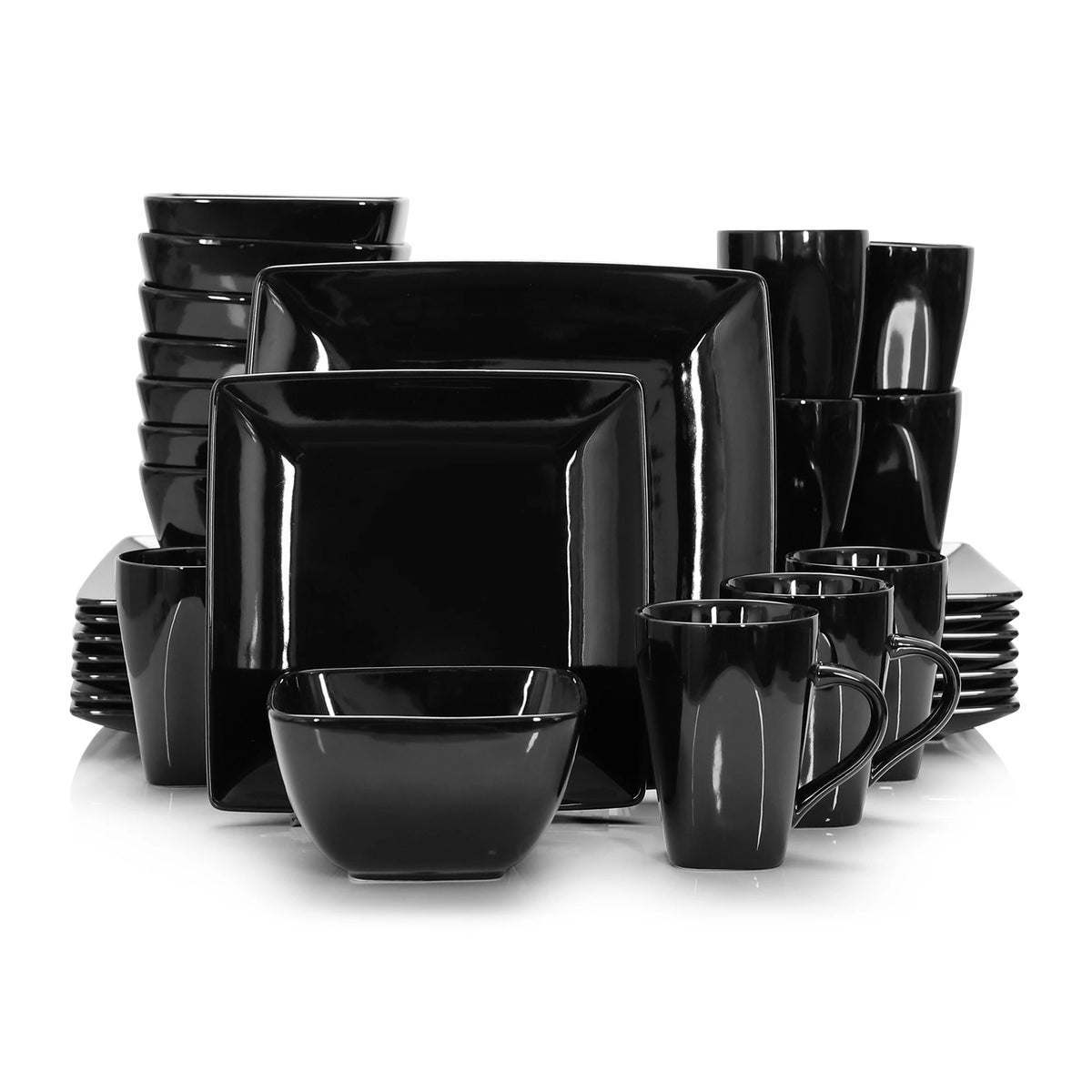 Vancasso Porcelain Square Dinnerware Set With Plates Bowls And Mugs