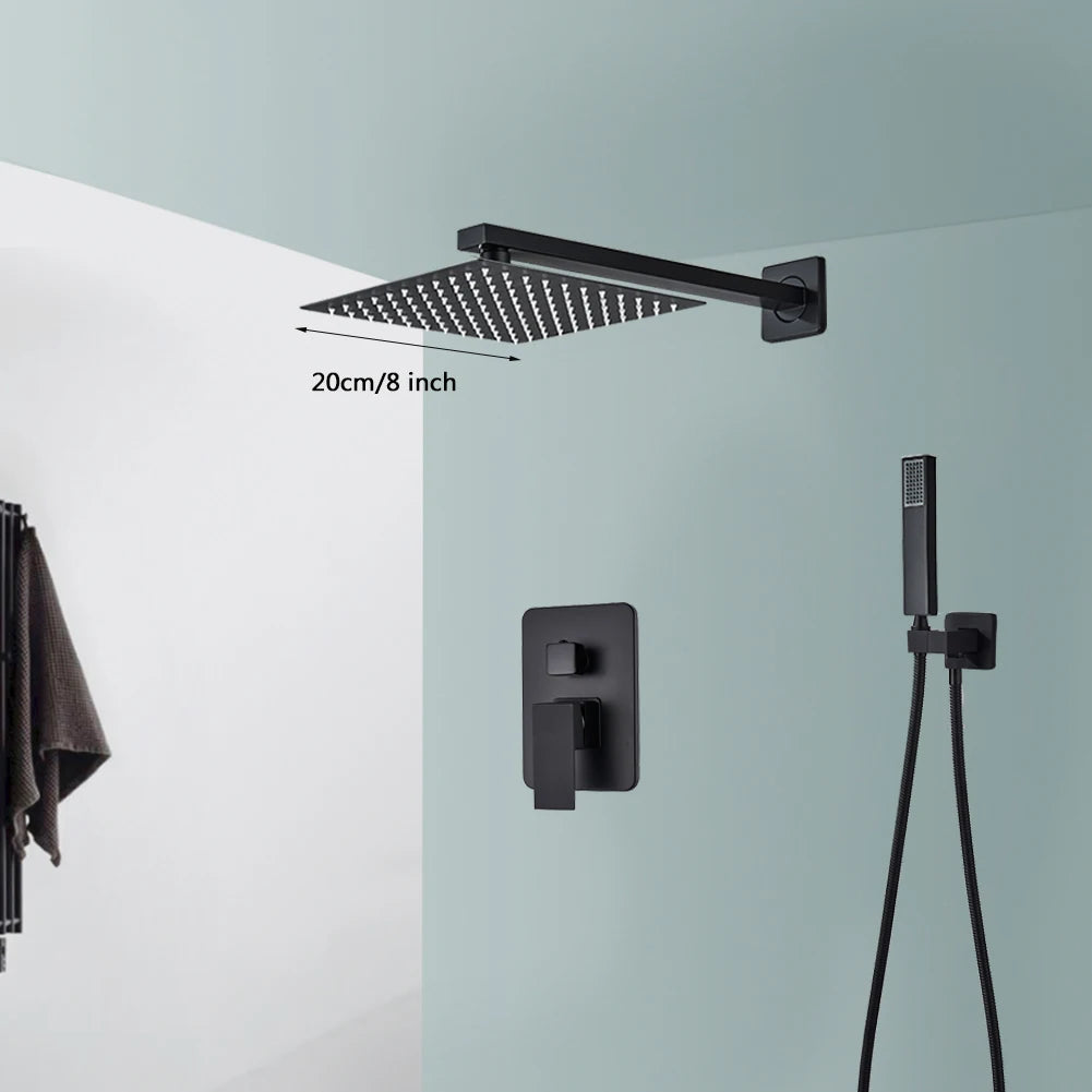 Rozin Wall Mounted Concealed Rainfall Shower System With Tub Spout