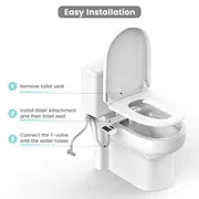 Bidet Attachment for Toilet With Dual Nozzles and Adjustable Pressure
