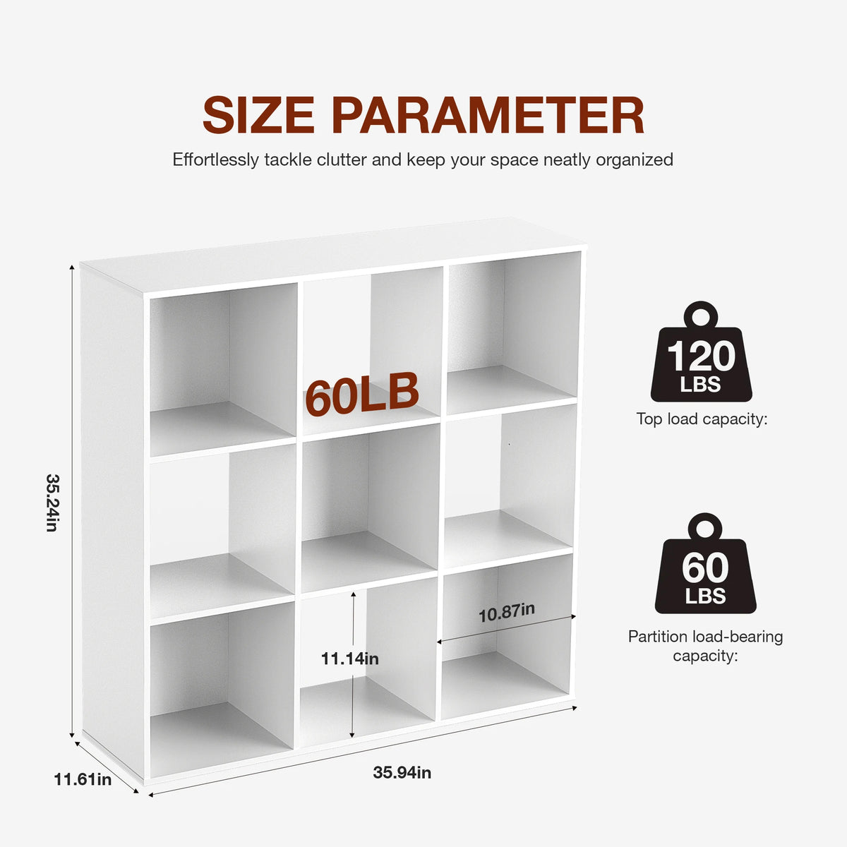 JHK Wooden Storage Organizer Bookcase for Home and Office
