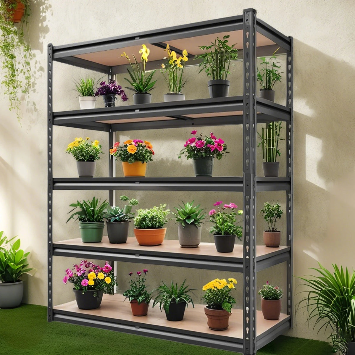 SARENZOON Heavy Duty Adjustable Metal Garage Storage Shelving Unit