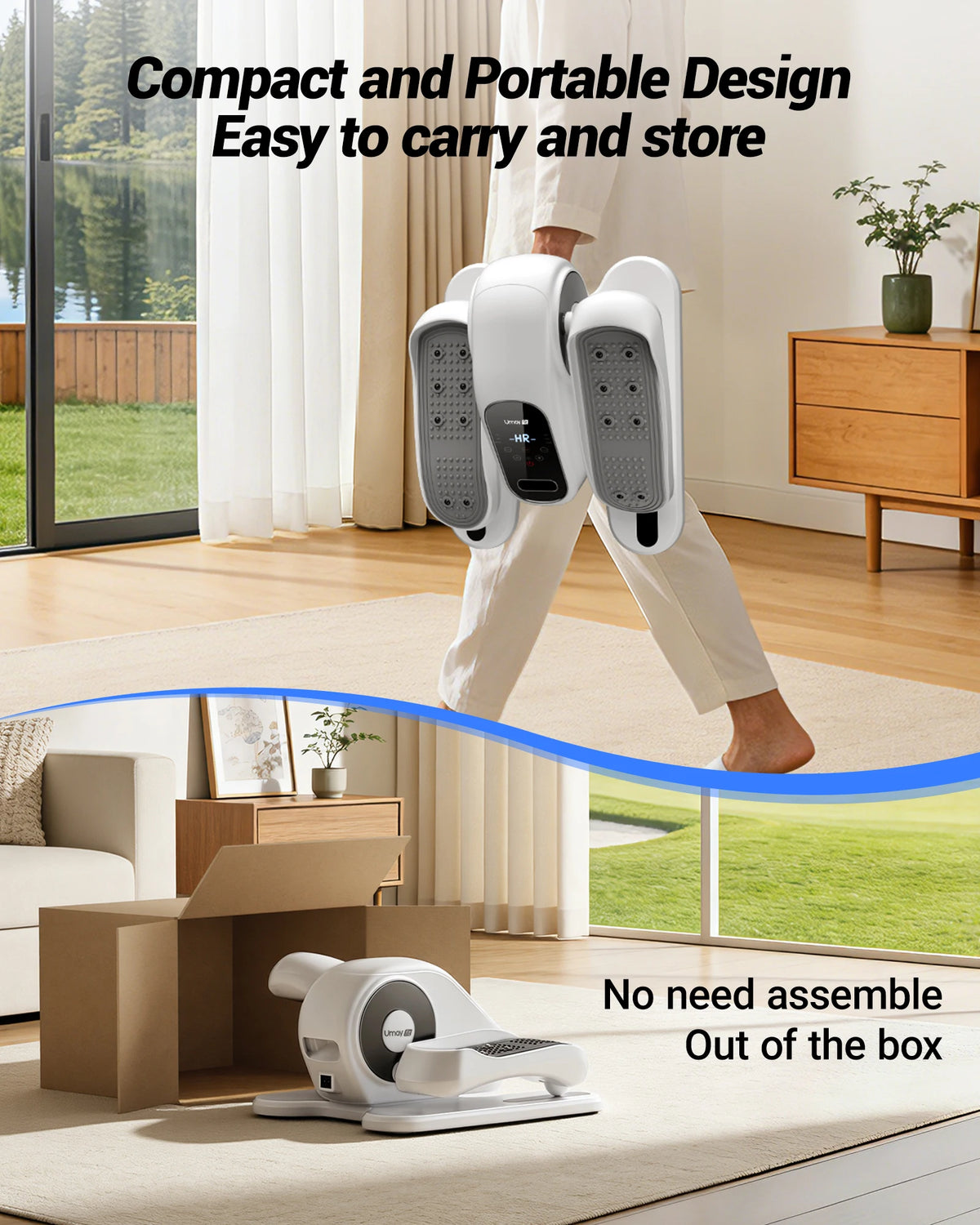 UMAY Under Desk Electric Elliptical for Home Office Workouts
