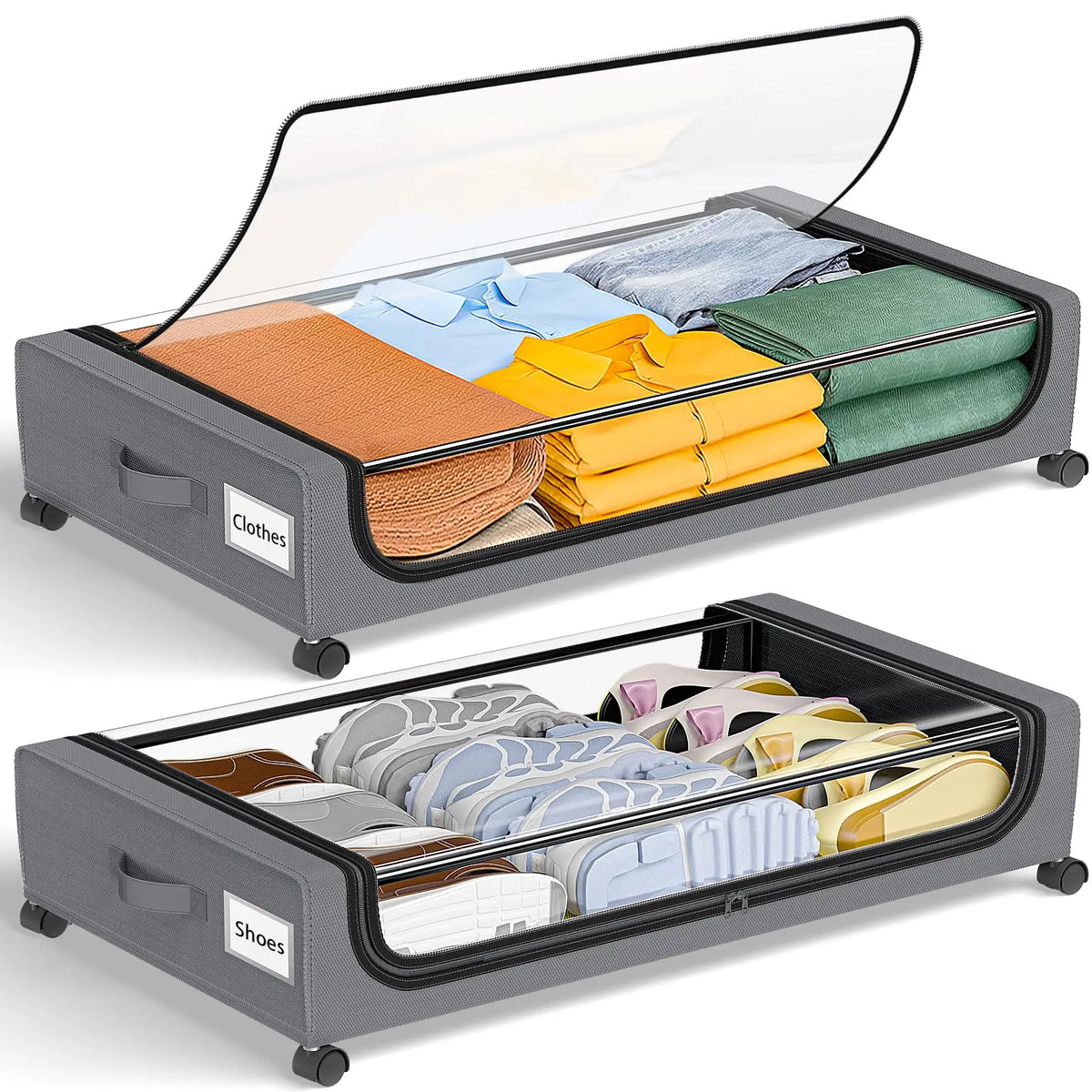 Under Bed Storage Containers With Wheels And Secure Lids