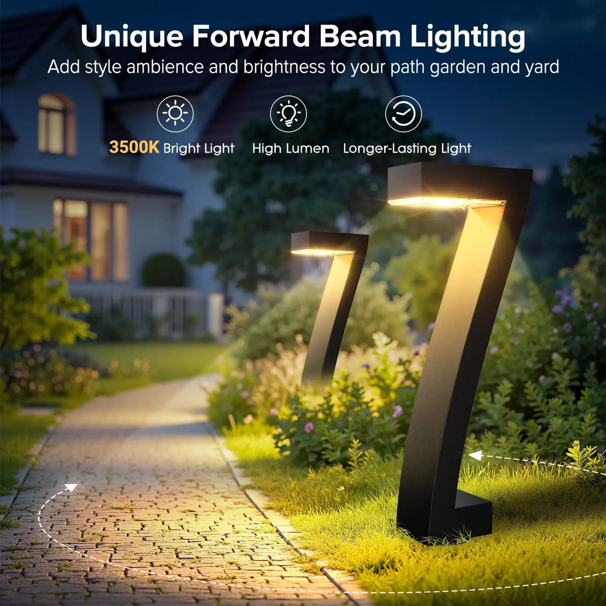 Bright Waterproof LED Solar Pathway Lights for Gardens and Driveways
