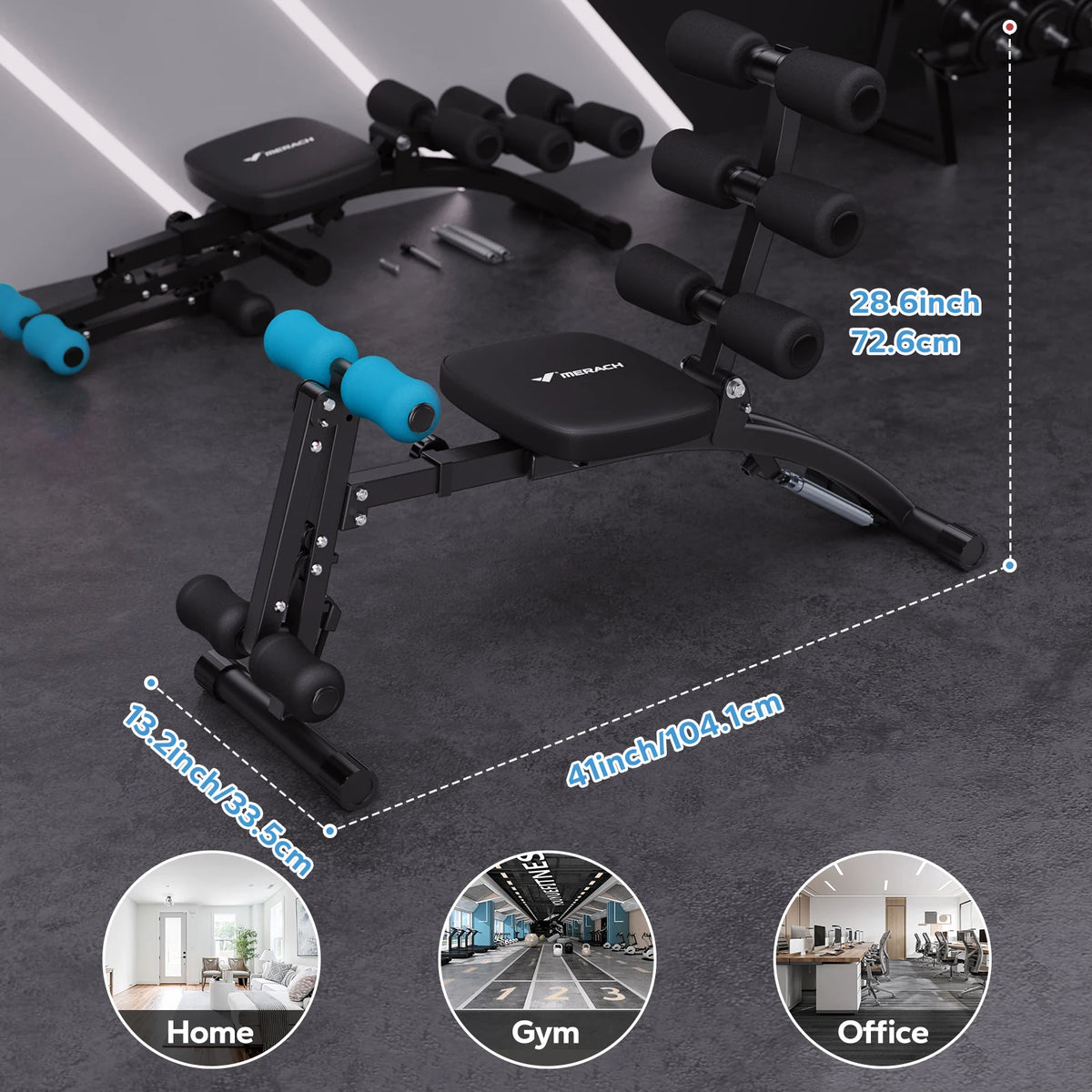 MERACH Adjustable Ab Trainer Bench for Home Gym Workouts