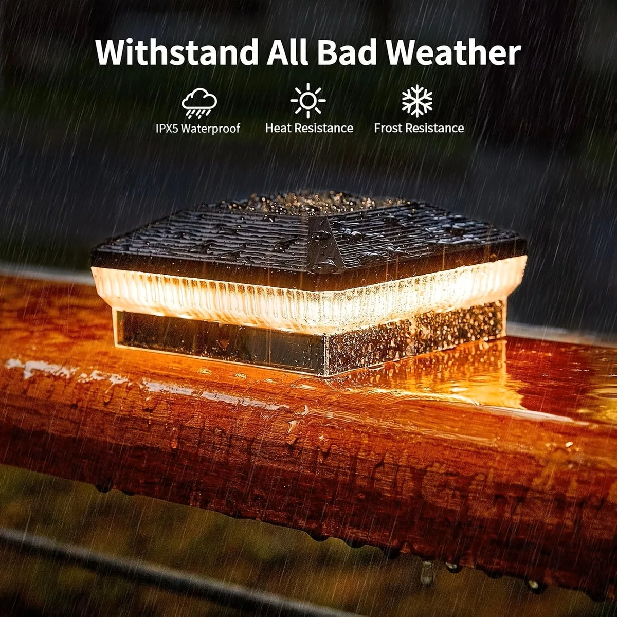 Outdoor Solar Post Cap Lights LED Fence Lighting Three Modes