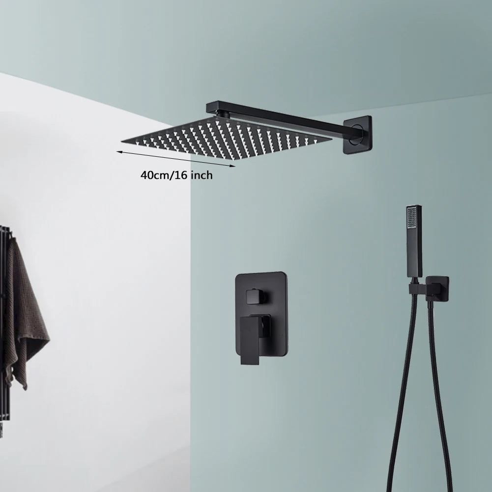 Rozin Wall Mounted Concealed Rainfall Shower System With Tub Spout
