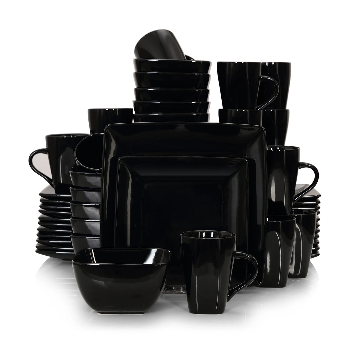 Vancasso Porcelain Square Dinnerware Set With Plates Bowls And Mugs