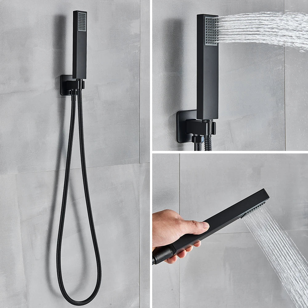 Rozin Wall Mounted Concealed Rainfall Shower System With Tub Spout