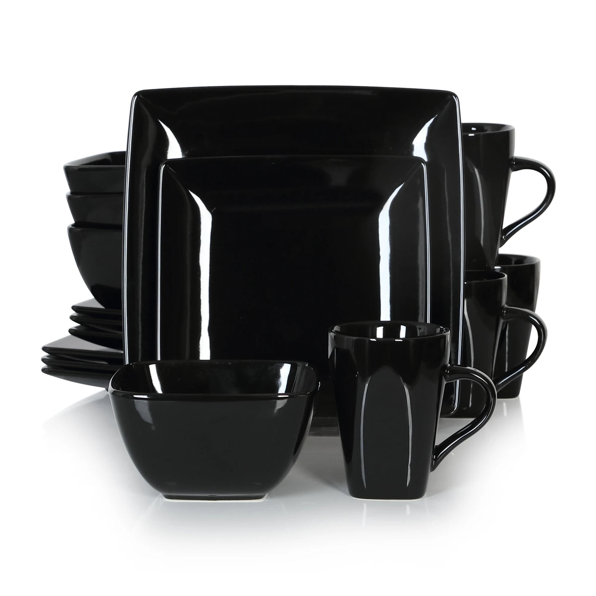 Vancasso Porcelain Square Dinnerware Set With Plates Bowls And Mugs