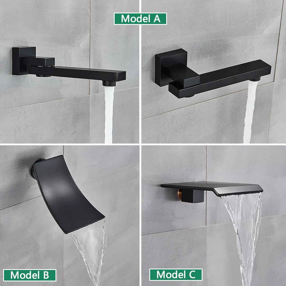 Rozin Wall Mounted Concealed Rainfall Shower System With Tub Spout