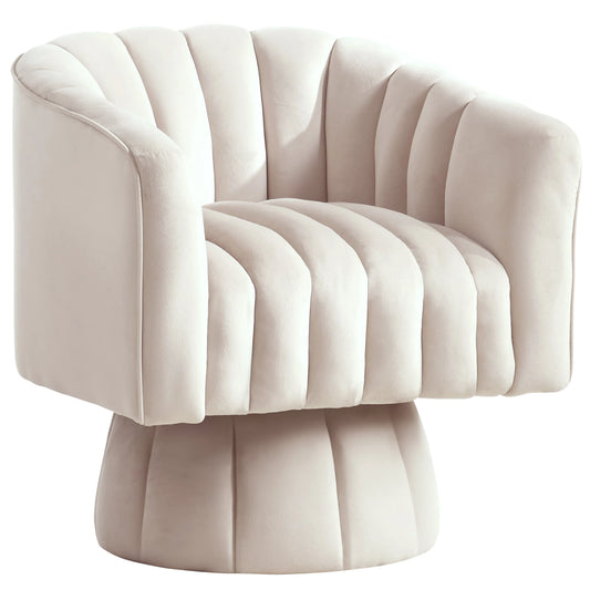 KORSER Modern Velvet Swivel Barrel Accent Chair for Living Room