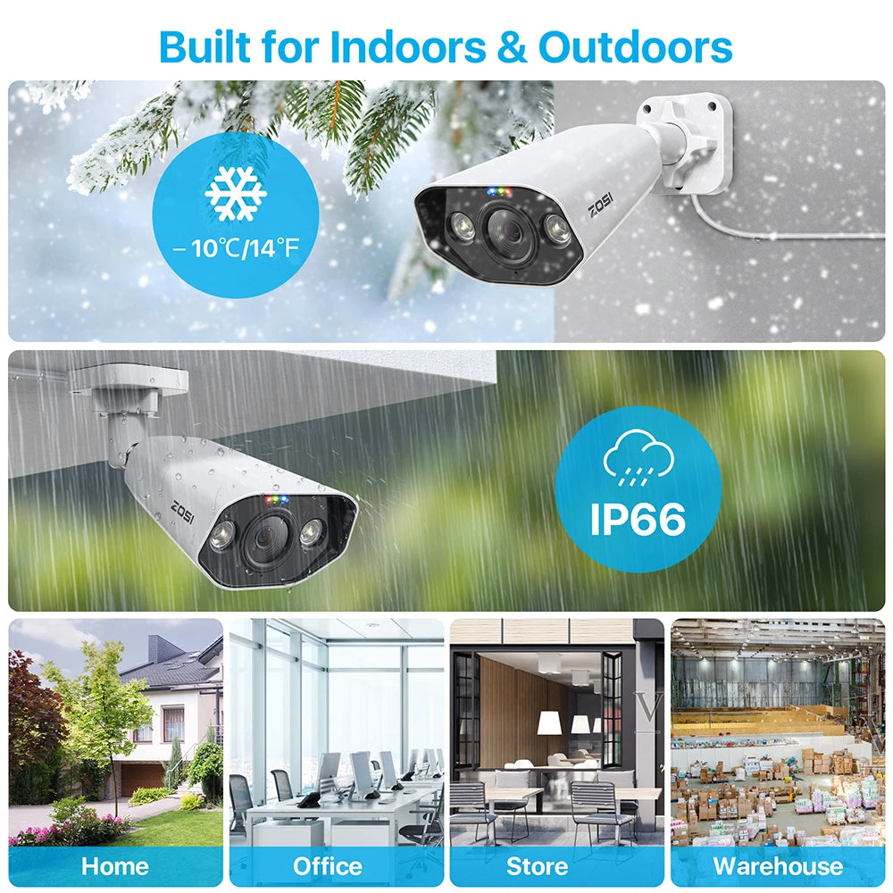 ZOSI 8MP PoE Security Camera System With 4K NVR Kit