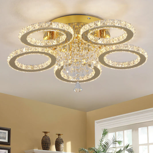 Vinilky Crystal Ceiling Chandelier Pendant Light For Dining Rooms