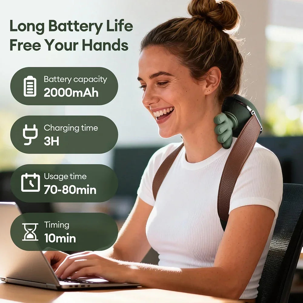 Electric Neck And Shoulder Massager With Heat For Muscle Relaxation