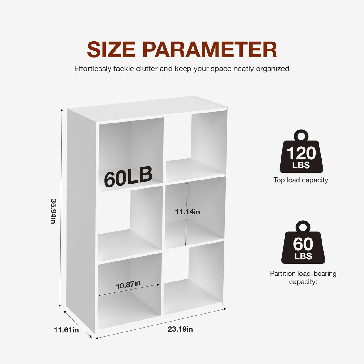 JHK Wooden Storage Organizer Bookcase for Home and Office