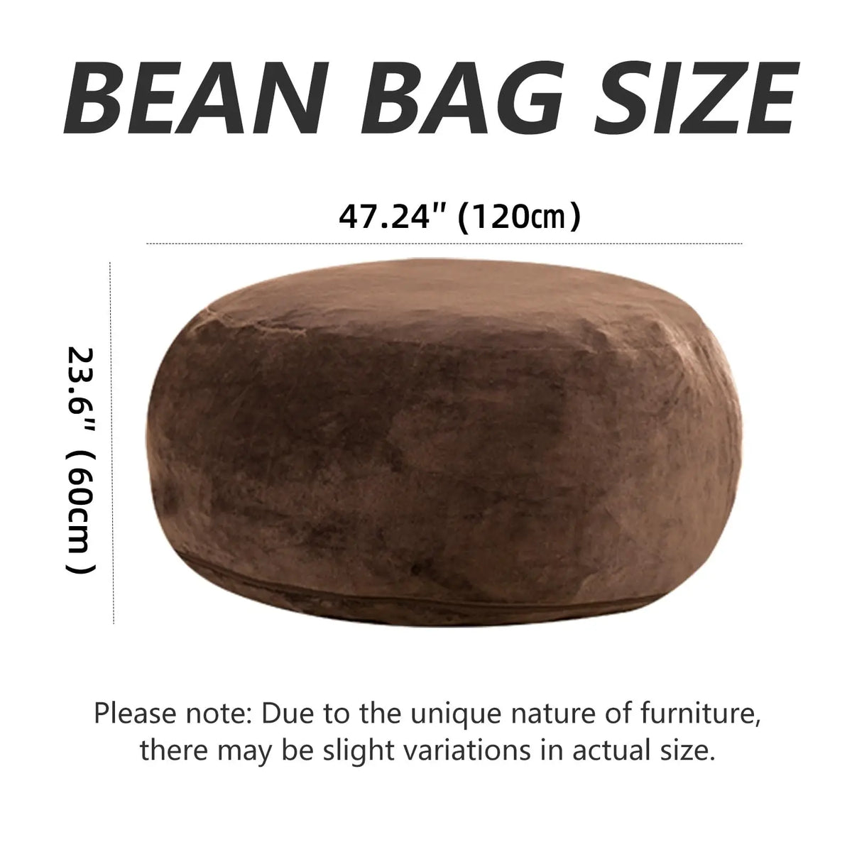 Adult Memory Foam Bean Bag Chair With Washable Cover