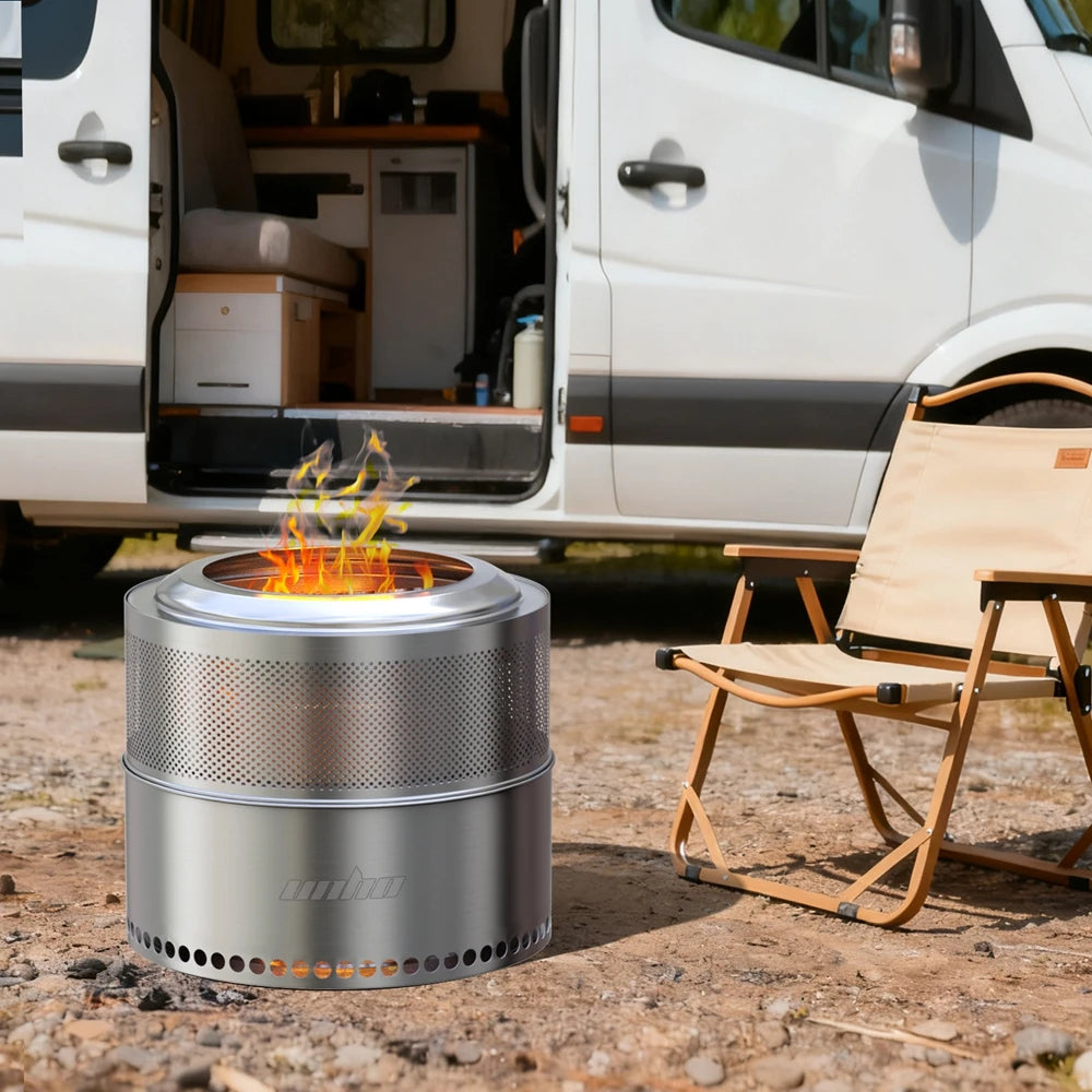 Unho Portable Smokeless Fire Pit Stainless Steel Outdoor Stove