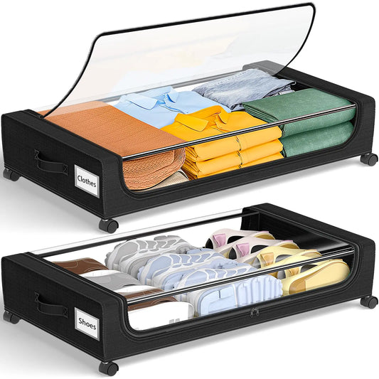 Under Bed Storage Containers With Wheels And Secure Lids