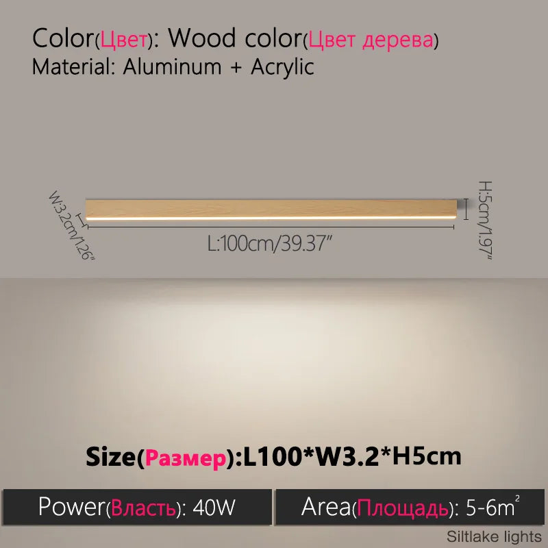 TES Modern LED Surface Mounted Linear Ceiling Light