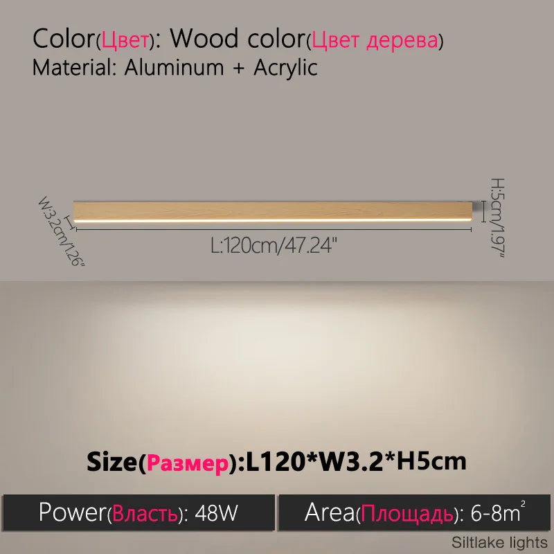 TES Modern LED Surface Mounted Linear Ceiling Light