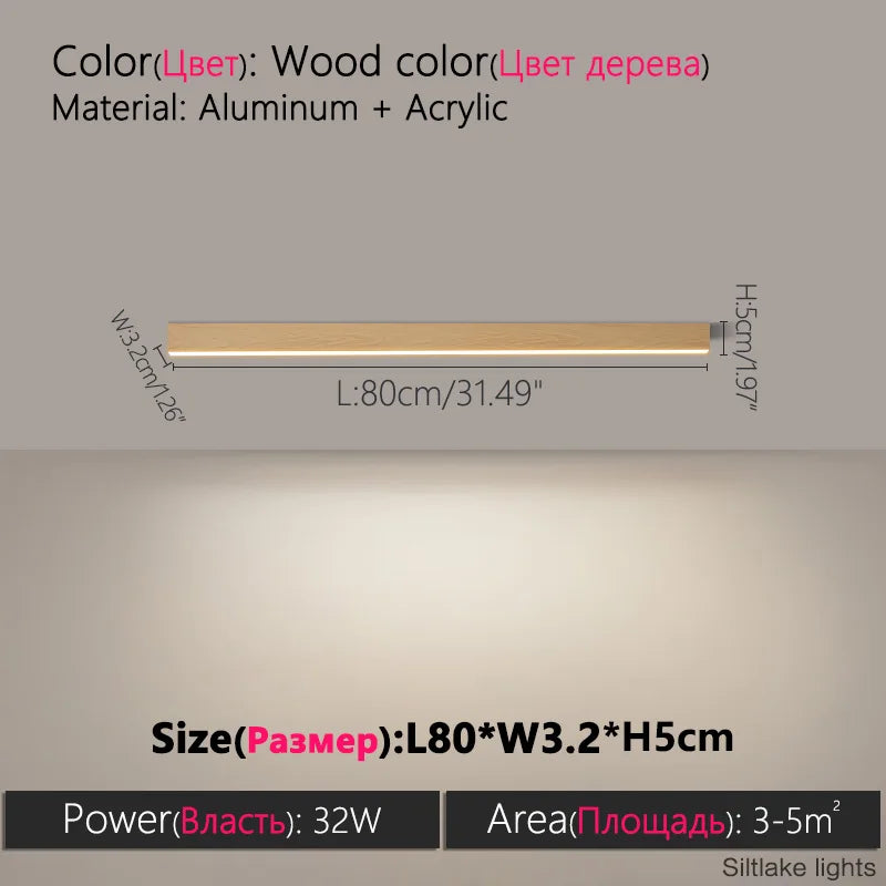 TES Modern LED Surface Mounted Linear Ceiling Light