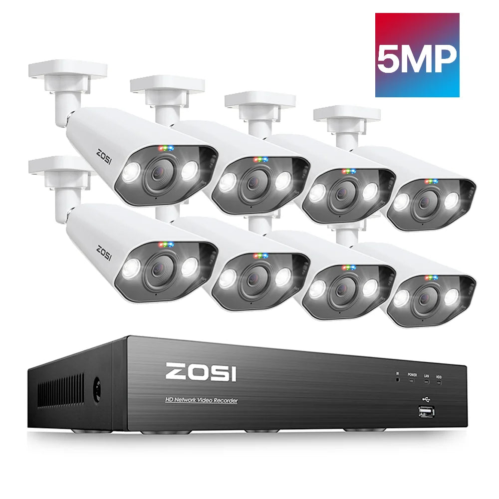 ZOSI 8MP PoE Security Camera System With 4K NVR Kit