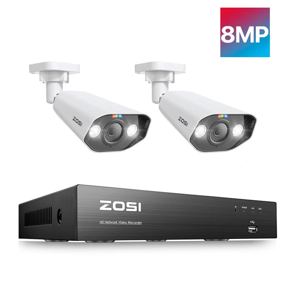 ZOSI 8MP PoE Security Camera System With 4K NVR Kit