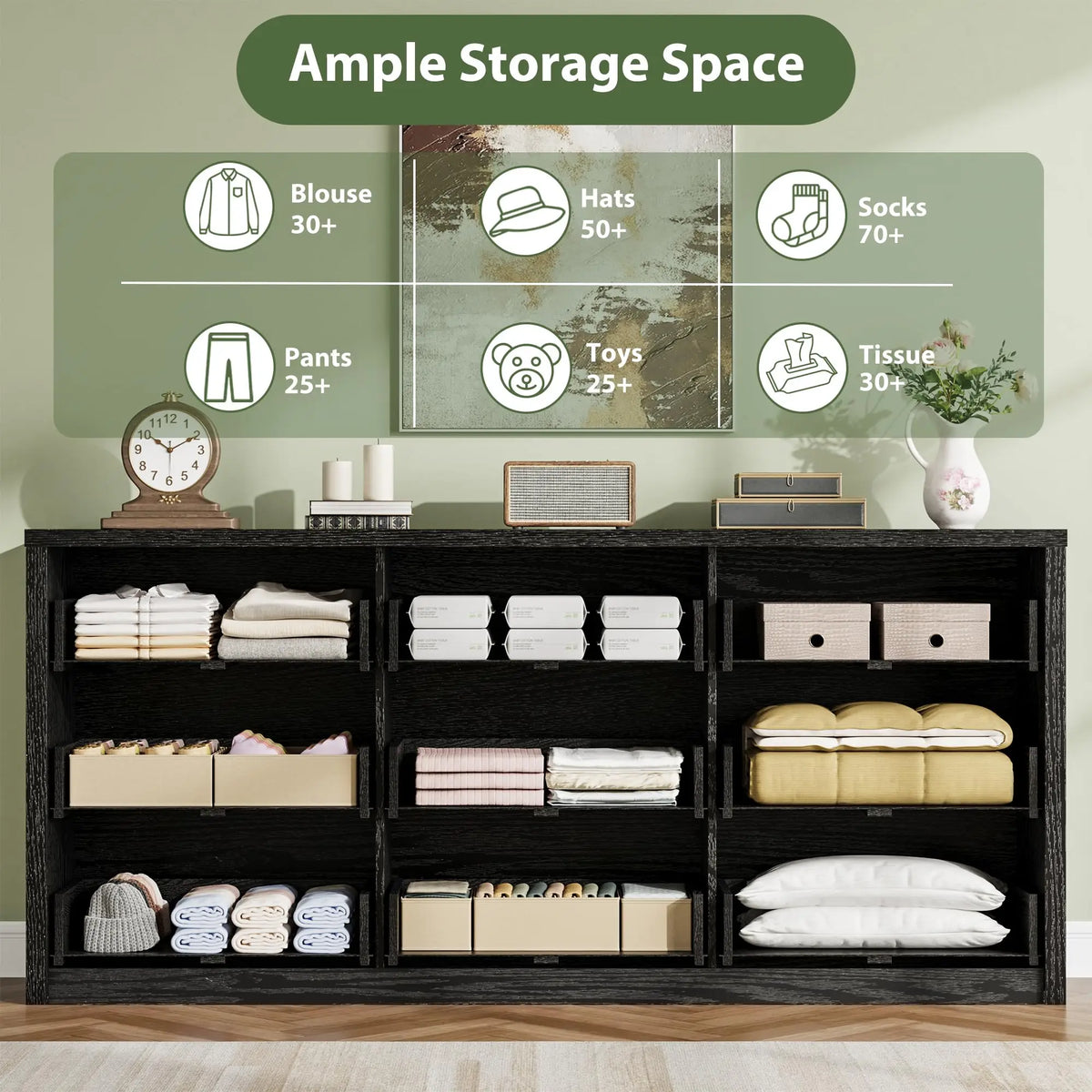 GarveeLife Modern Wooden Dresser With Spacious Bedroom Storage