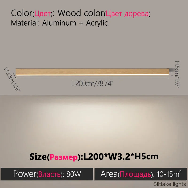 TES Modern LED Surface Mounted Linear Ceiling Light