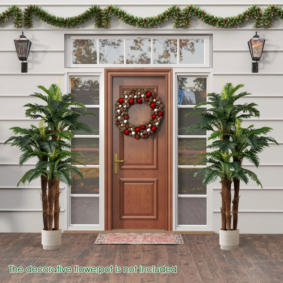 LIFEZEAL Artificial Palm Tree Set For Tropical Home Decor