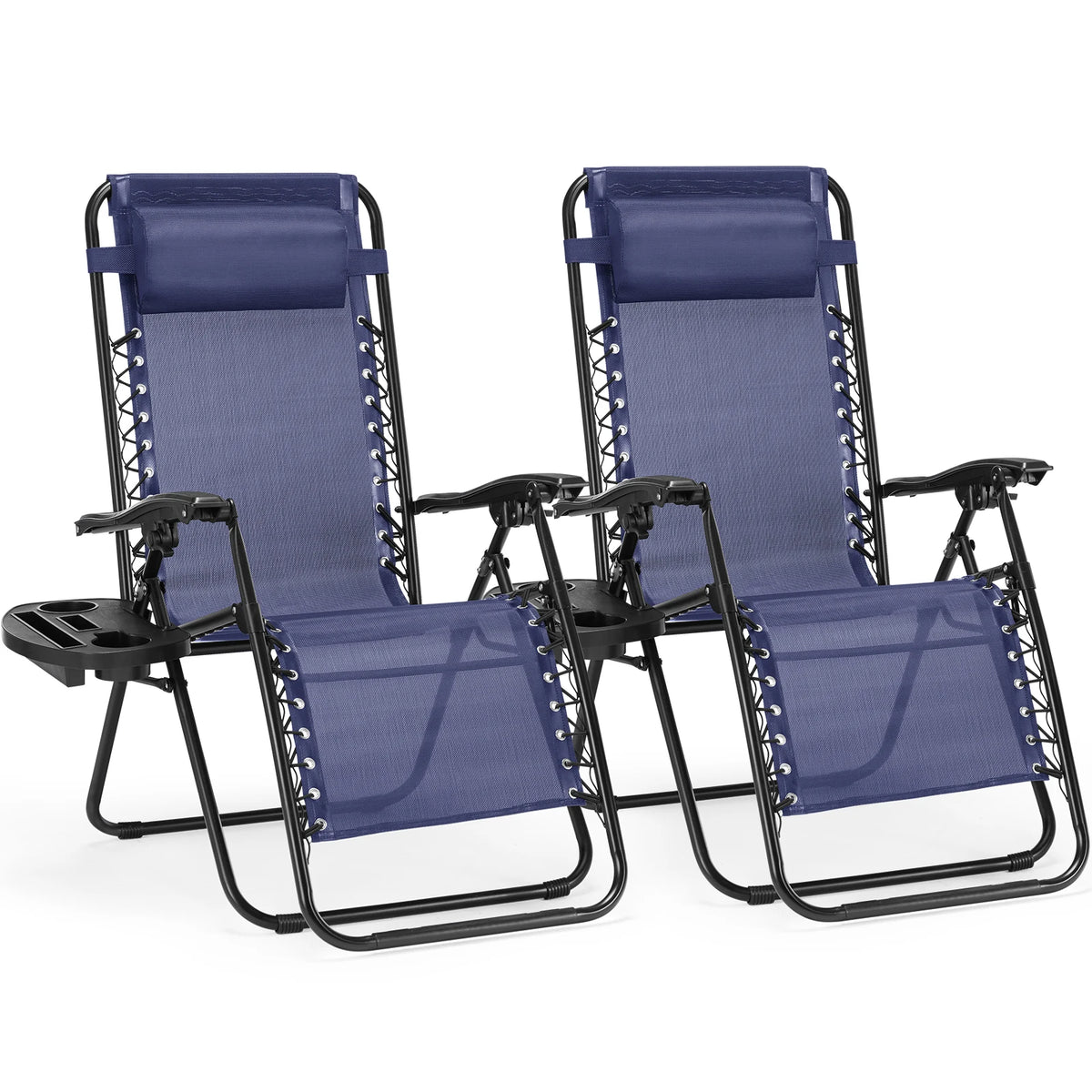 JHK Zero Gravity Portable Recliner Chair With Cup Holder Trays
