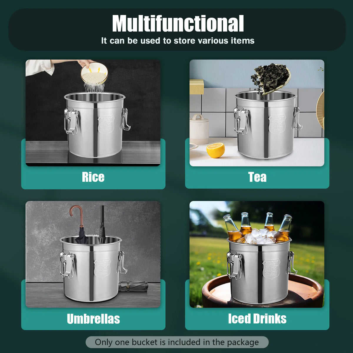 Stainless Steel Airtight Food Storage Canister With Silicone Seal