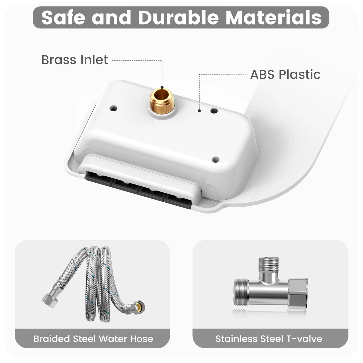 Bidet Attachment for Toilet With Dual Nozzles and Adjustable Pressure