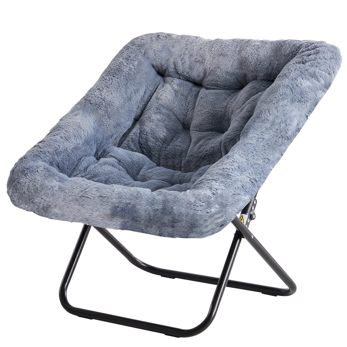 JHK Faux Fur Folding Lounge Chair With Soft Padded Seat