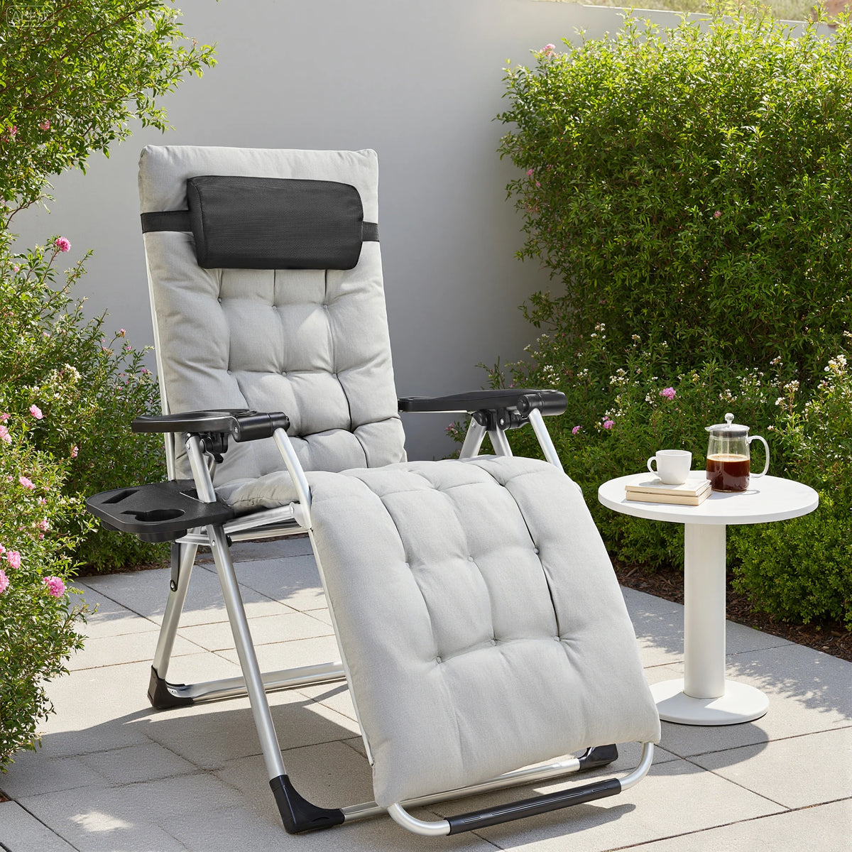 JHK Zero Gravity Portable Recliner Chair With Cup Holder Trays