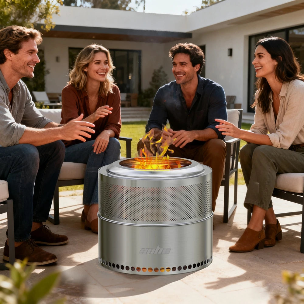 Unho Portable Smokeless Fire Pit Stainless Steel Outdoor Stove