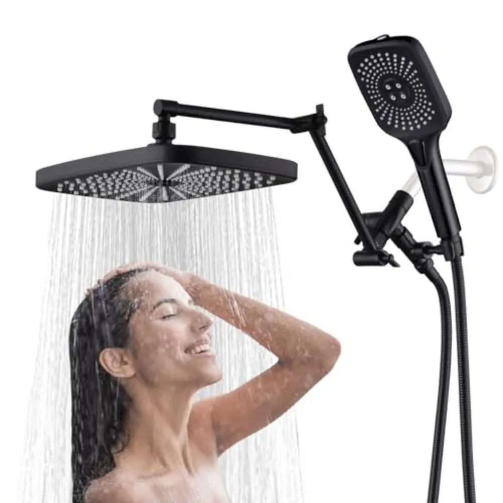 Dual Showerhead And Handheld Shower Combo With Four Spray Modes