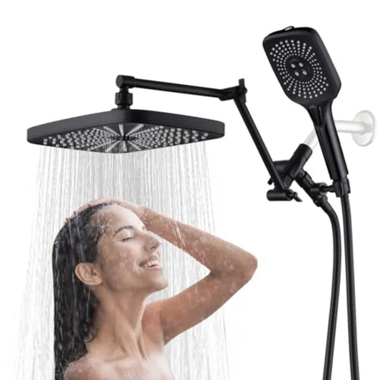 Dual Showerhead And Handheld Shower Combo With Four Spray Modes