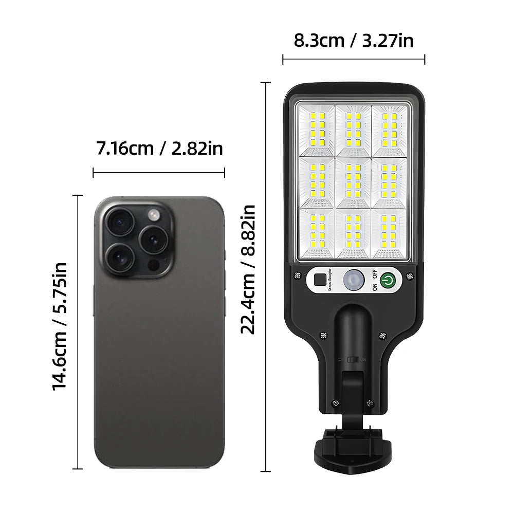 Solar LED Outdoor Wall Lamp With Motion Sensor Remote Control