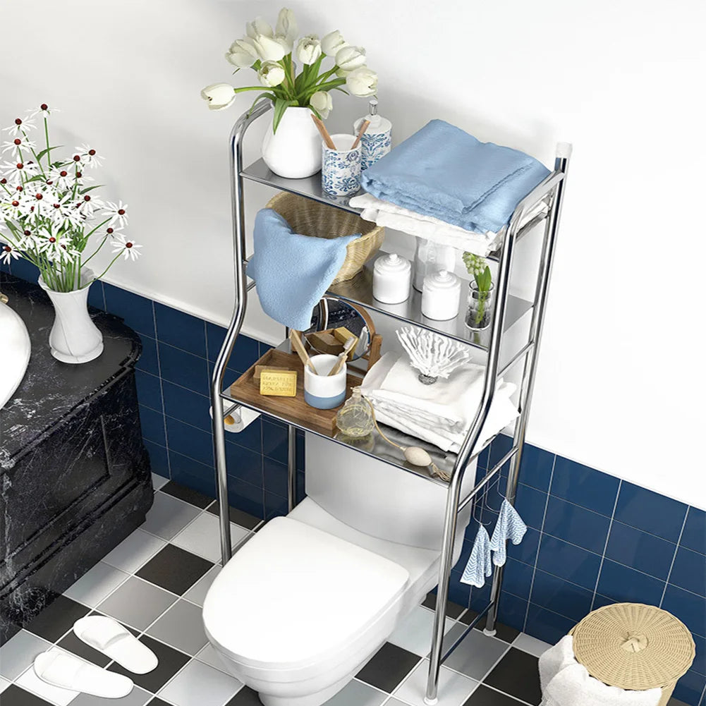 Studyset Over Toilet Storage Shelf With Paper Holder and Metal Design