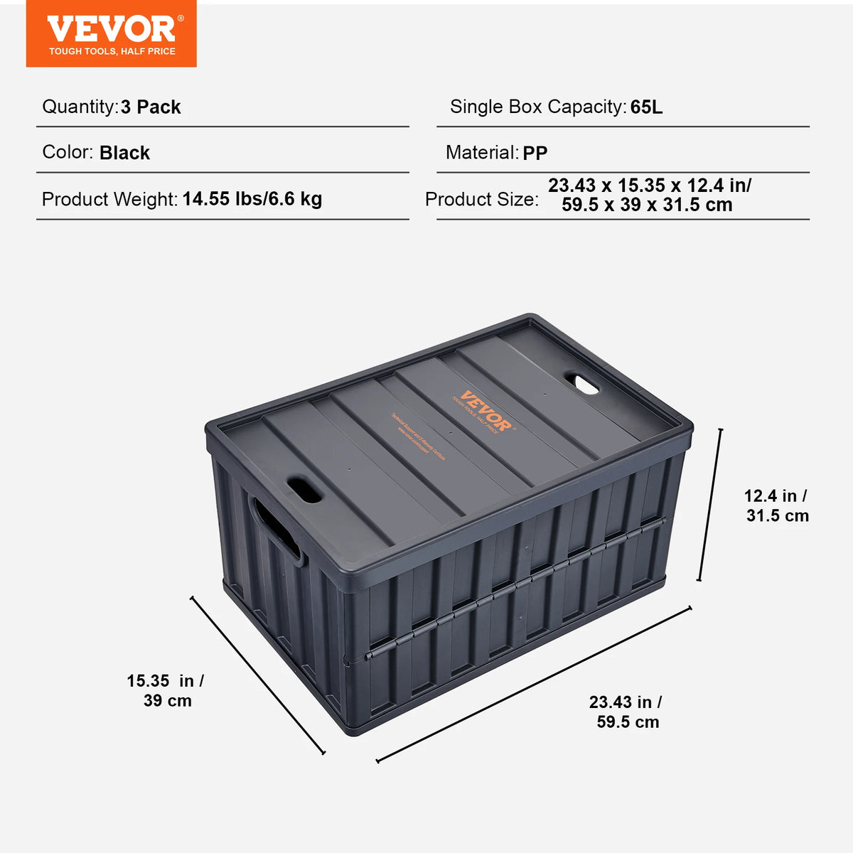Collapsible Stackable Storage Bins With Lids For Home And Garage
