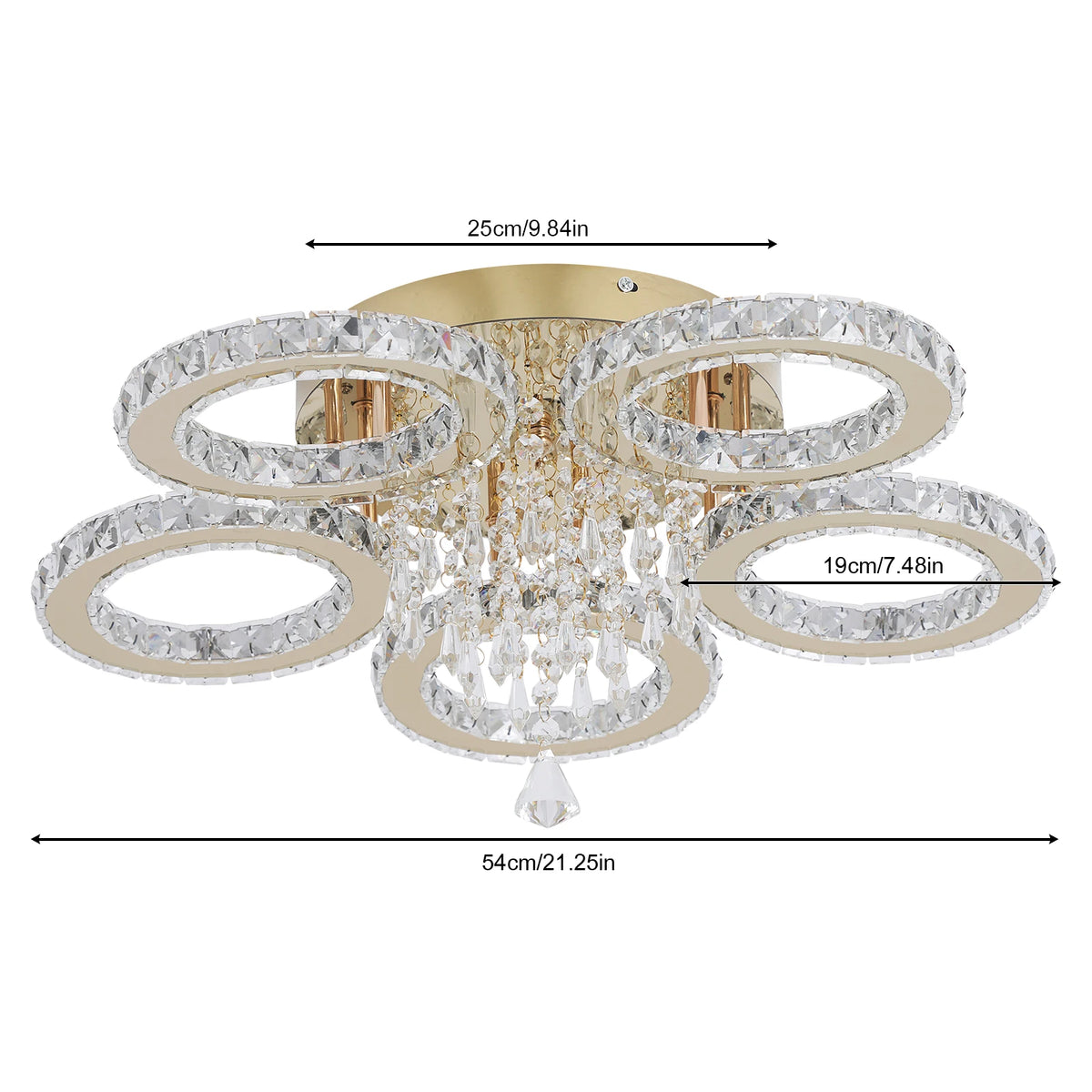 Vinilky Crystal Ceiling Chandelier Pendant Light For Dining Rooms