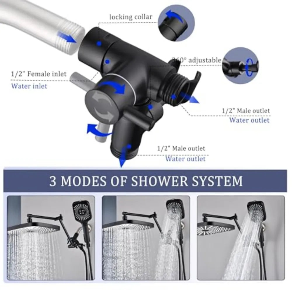 Dual Showerhead And Handheld Shower Combo With Four Spray Modes