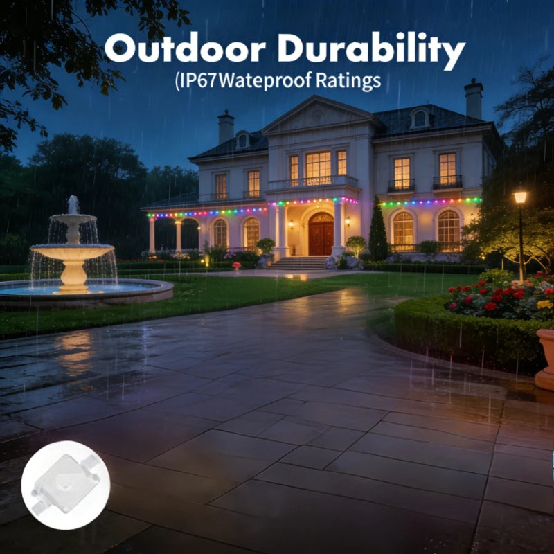 GCTECHING Waterproof Outdoor LED String Lights For Eaves And Events