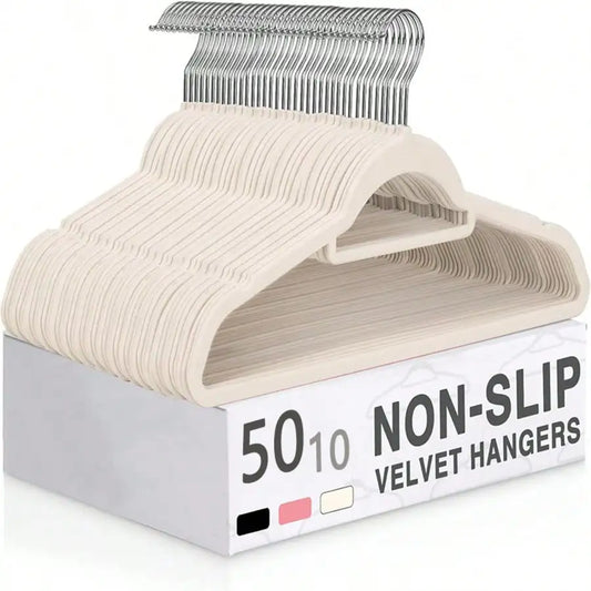 Flocked Non Slip Coat Hangers For Home Wardrobe Organization