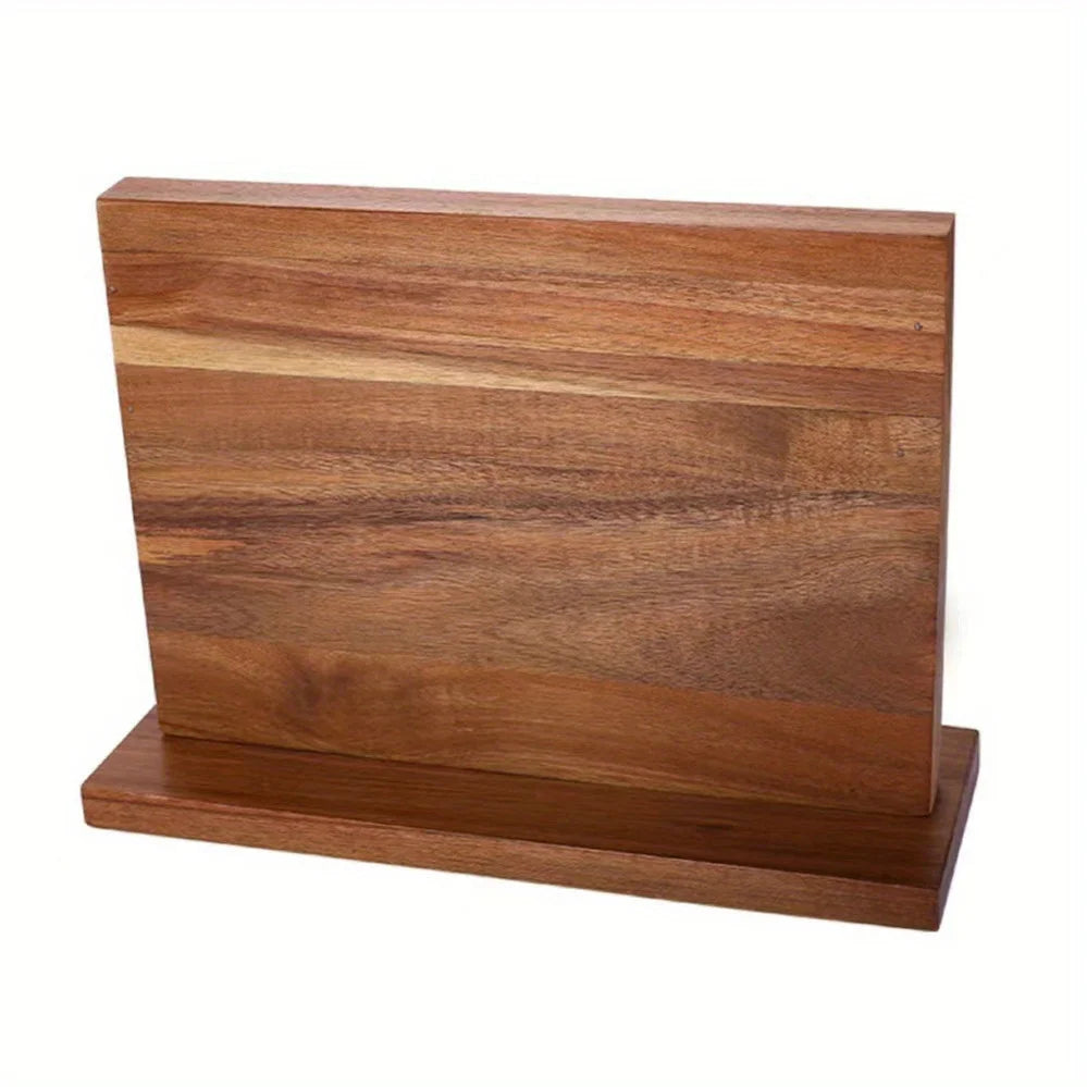 WXCOO Double Sided Wooden Magnetic Knife Holder Rack Organizer