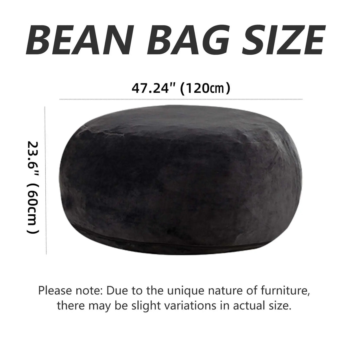 Adult Memory Foam Bean Bag Chair With Washable Cover