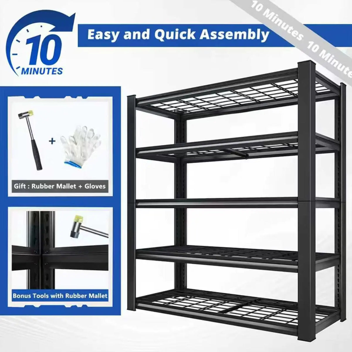 Sarenzoons Adjustable Commercial Metal Shelving Unit Rack