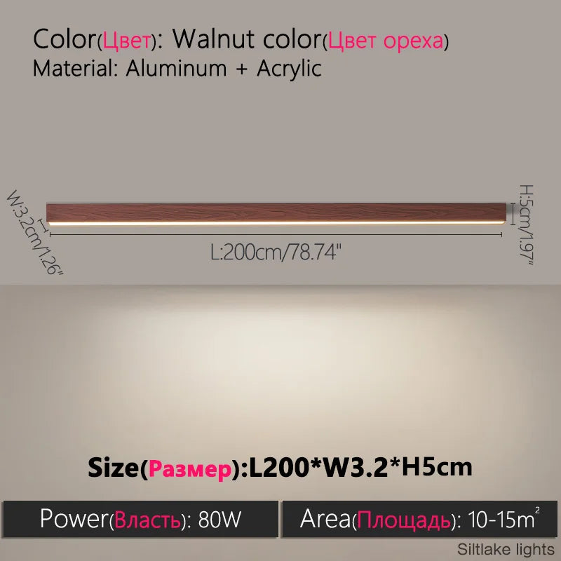 TES Modern LED Surface Mounted Linear Ceiling Light